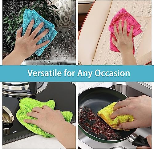 HOMEXCEL Microfiber Cloths 8 Pack 4 Color 115x115