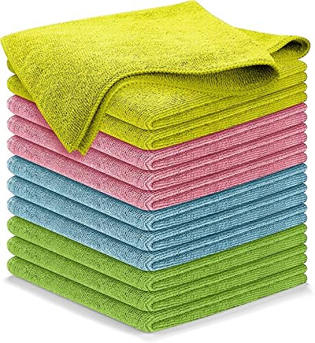 USANOOKS Microfiber Cleaning Cloths - 12Pcs 125x125 Inch